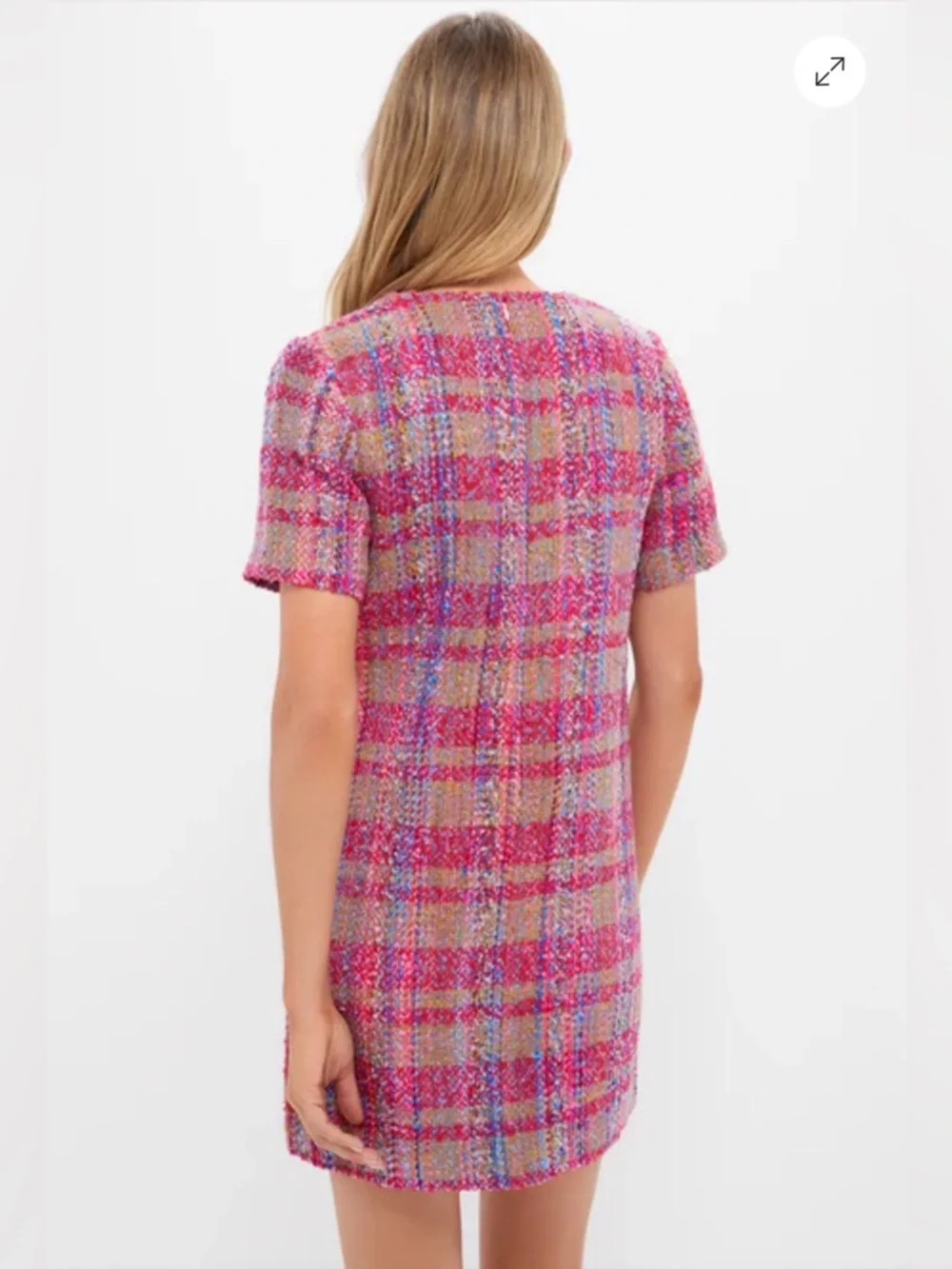 Hyacinth House-Tuckernuck Pink Multi Tweed Eadie Mini Dress Size M $148 NWT - Picture 3 of 10